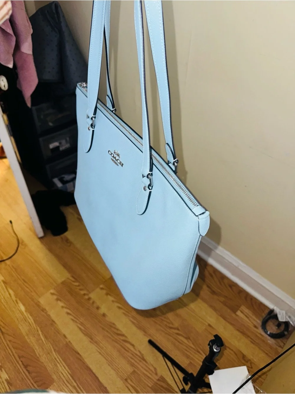 Coach Powder Blue Leather Tote